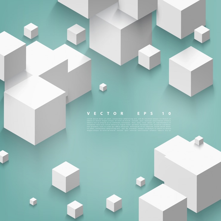 Vettore gratuito vector astratto forma geometrica da cubetti grigi.