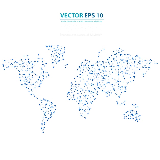 Vector Astratto Telecomunicazione Mappa della Terra.