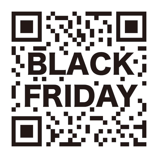 Vector Black Friday QR Code con logo Black Friday isolato su sfondo bianco