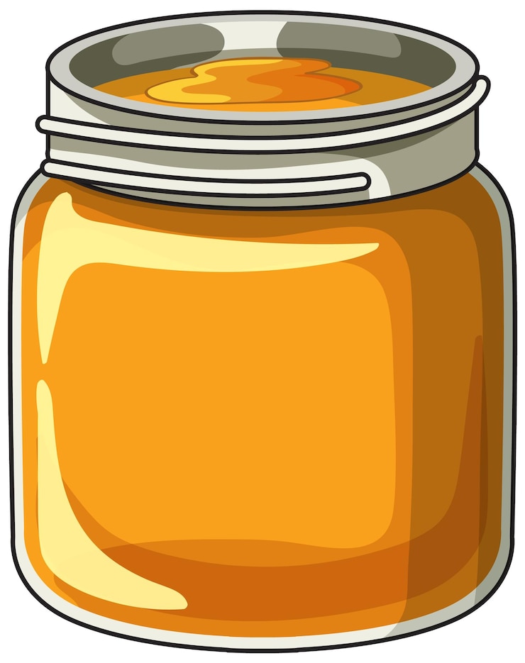 Vettore gratuito vector illustration of honey jar with lid