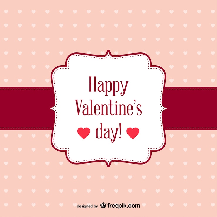 Vettore gratuito vector retro della carta di san valentino gratuito