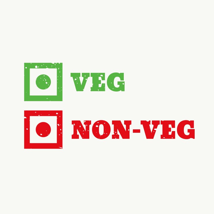 Vettore gratuito veg e segno nonveg