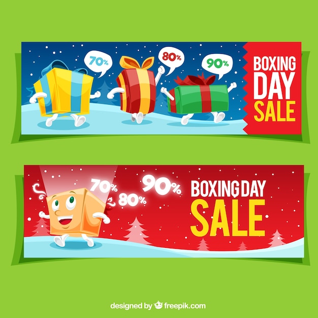 vendita banner bella giornata di pugilato con scatole regalo