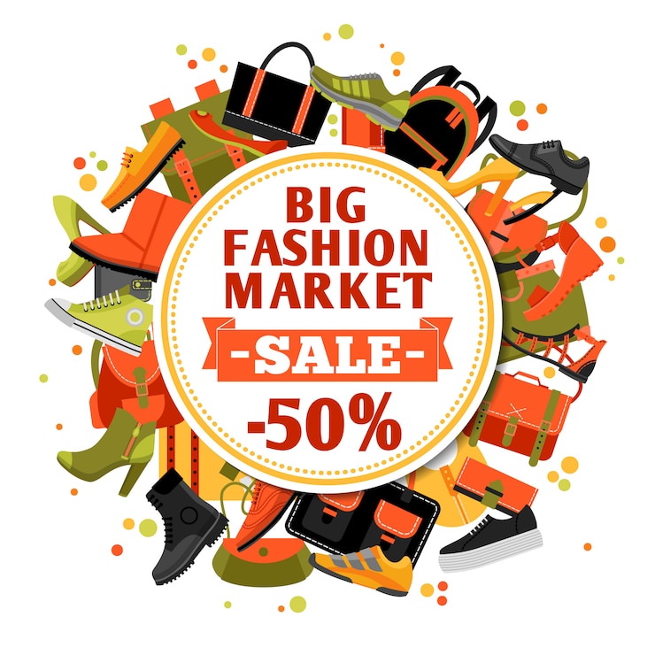 Vettore gratuito vendita di calzature di moda