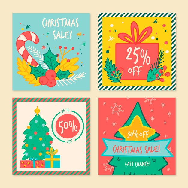 Vendita di natale disegnata a mano