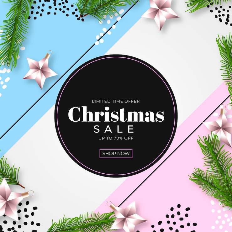 Vettore gratuito vendita di natale realistica in colori pastello