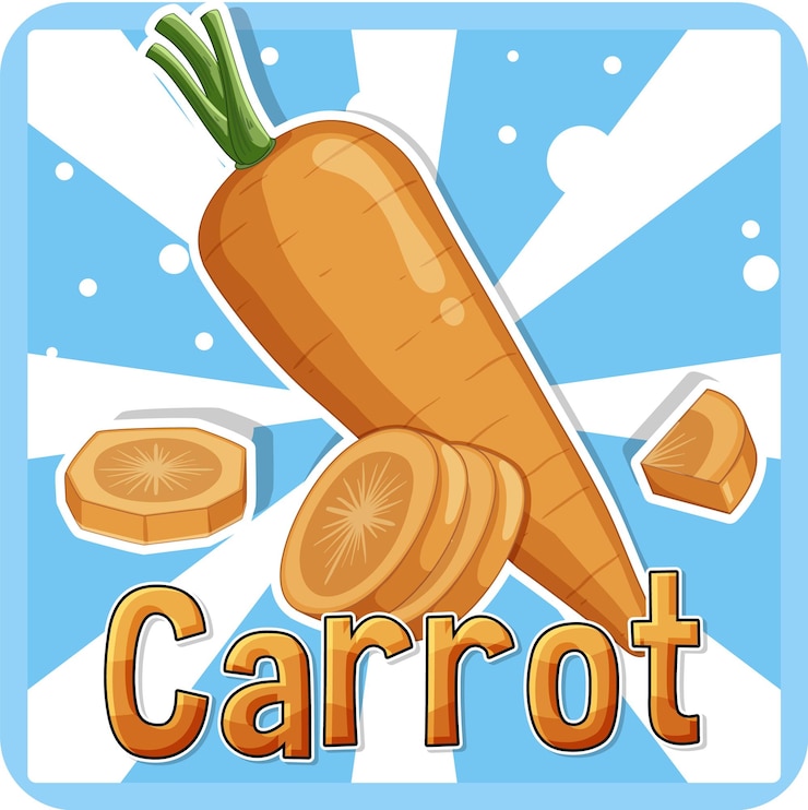 Vettore gratuito verdura di carota con sfondo