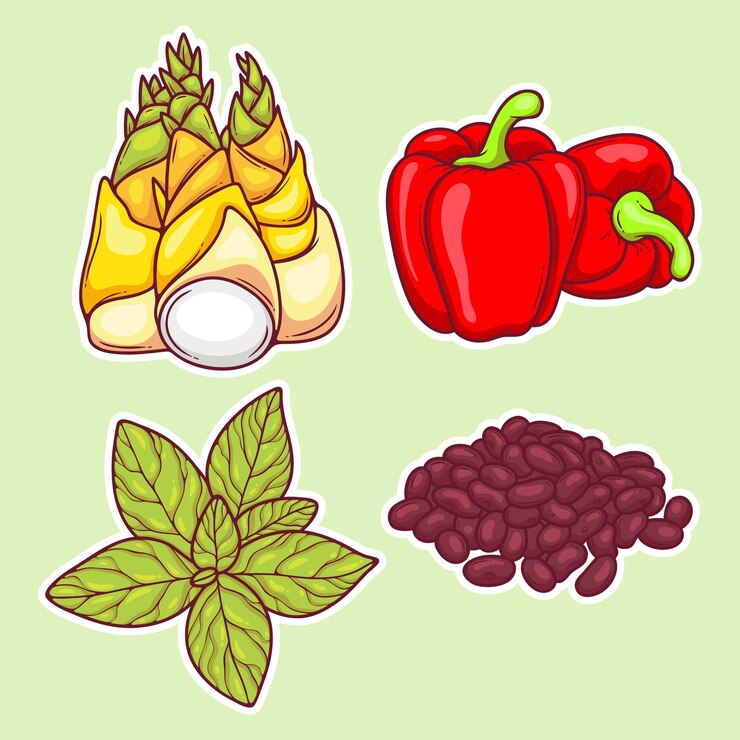 Vettore gratuito verdure icone dell'autoadesivo disegnato a mano da colorare vettore