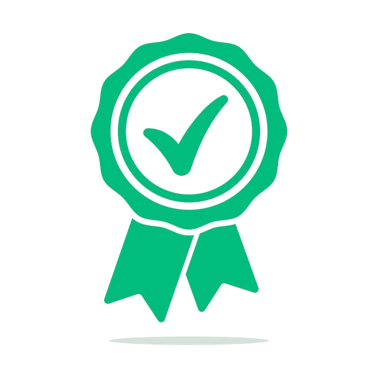 Vettore gratuito verificato ribbon controllo marcatura verde