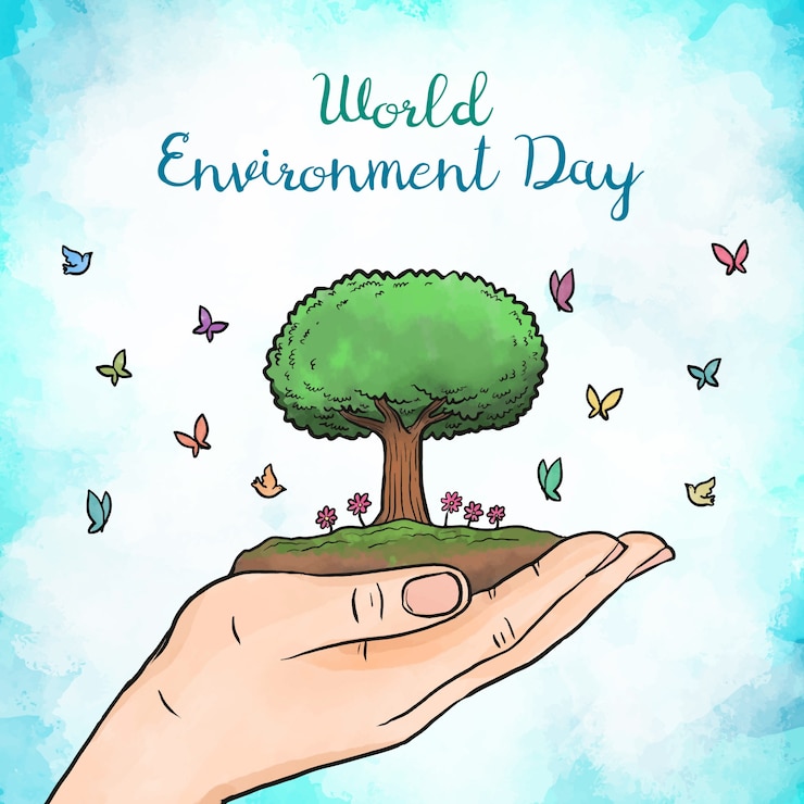 Vettore gratuito vernice di giornata mondiale dell'ambiente dell'acquerello