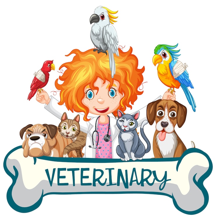 Vettore gratuito veterinario amichevole con vettore di animali da compagnia