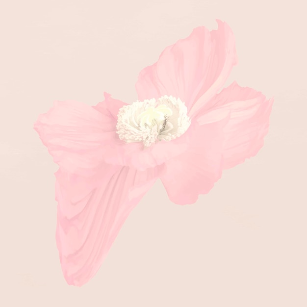 Vettore adesivo fiore astratto, estetica papavero rosa psichedelico