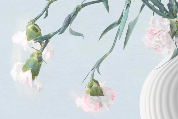 Vettore del fondo del fiore, arte psichedelica del garofano blu e rosa