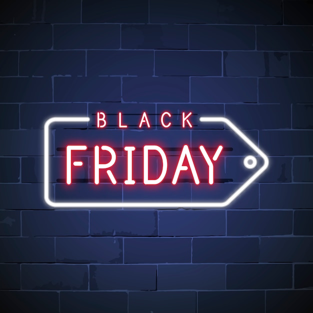 Vettore del segno al neon di Black Friday