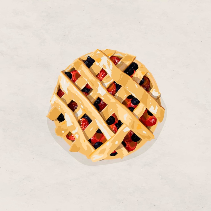 Vettore gratuito vettore dell'elemento di design della torta di bacche miste fatta in casa