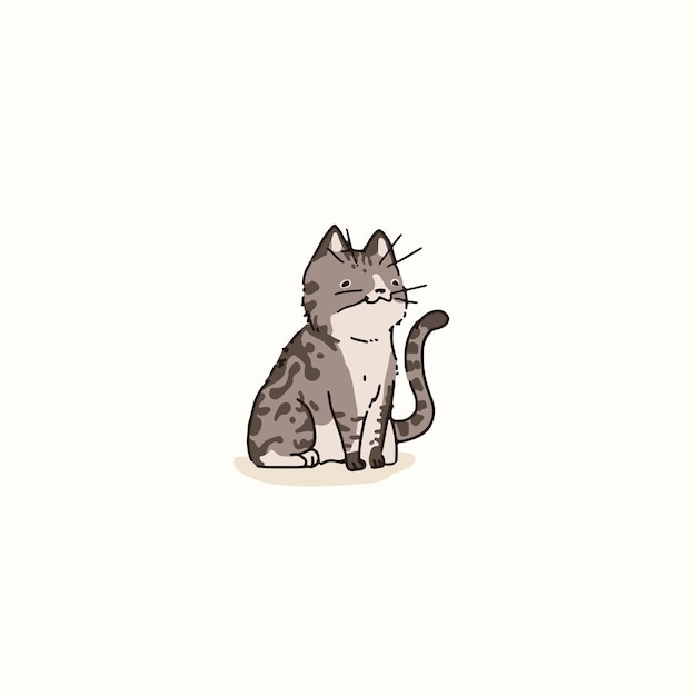 Vettore dell'elemento di doodle del gatto Bobtail americano