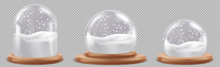 Vettore gratuito vettore della cupola della palla di neve di vetro del bronzo di natale 3d