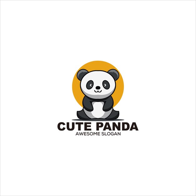 vettore della mascotte del logo del panda