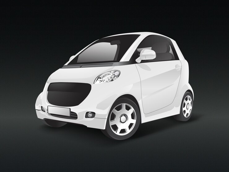 Vettore gratuito vettore di auto ibrida compatta bianca
