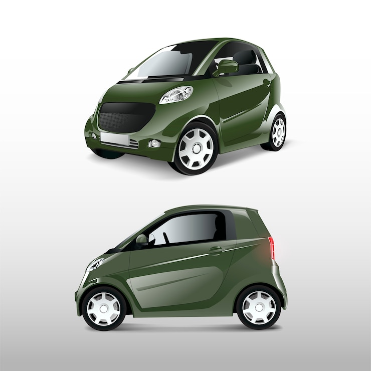 Vettore gratuito vettore di auto ibrida compatta verde