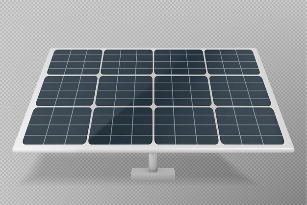 Vettore di batteria del pannello solare isolato realistico 3d