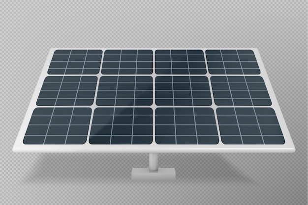 Vettore di batteria del pannello solare isolato realistico 3d