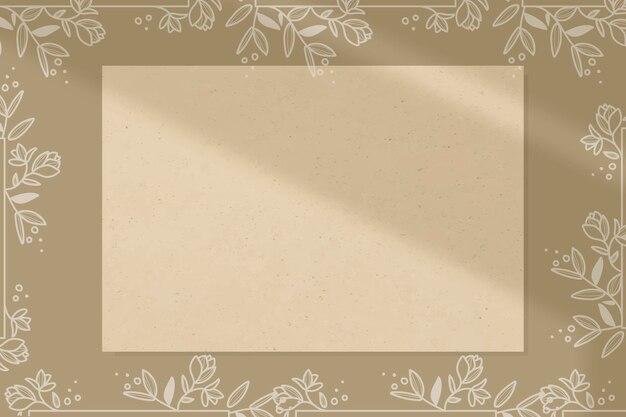 Vettore di cornice floreale rettangolo beige