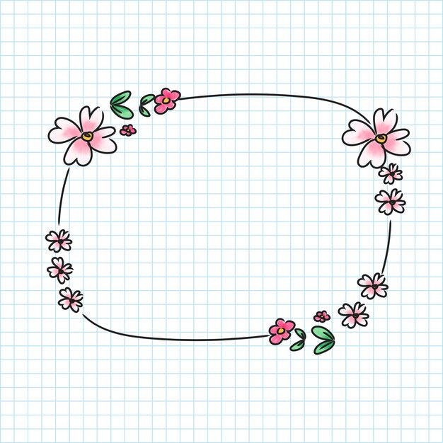 Vettore di corona di fiori disegnati a mano