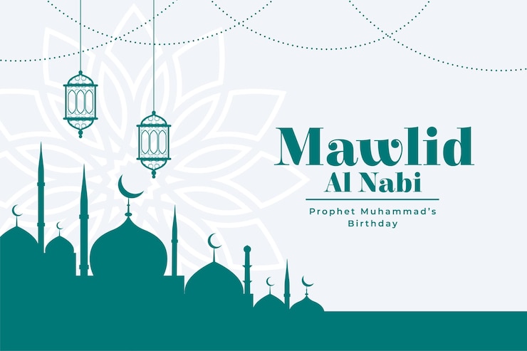 Vettore gratuito vettore di disegno di sfondo celebrazione islamico mawlid al nabi