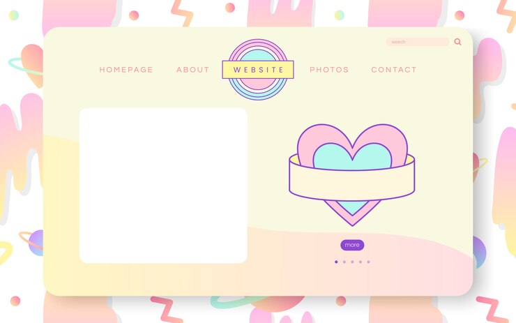 Vettore gratuito vettore di disegno di web site pastello di girly