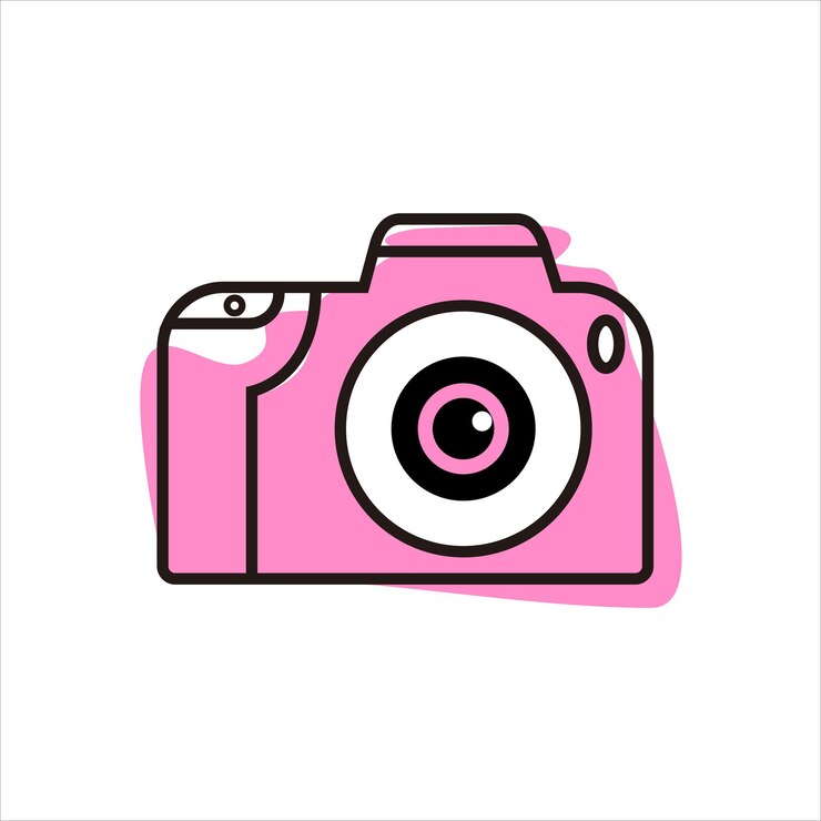 Vettore di disegno femminile della macchina fotografica