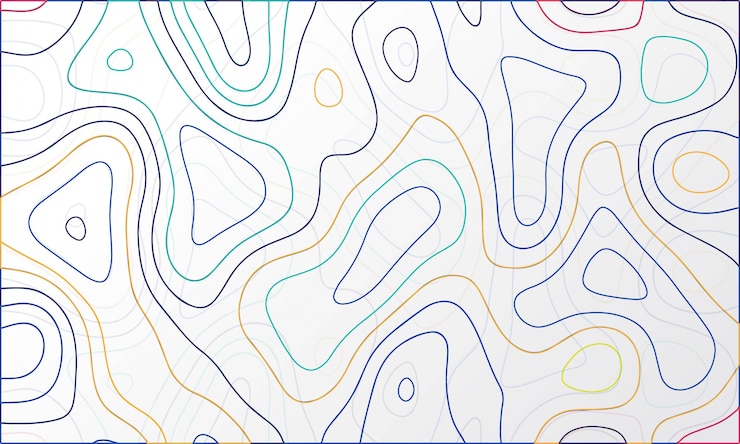 Vettore gratuito vettore di progettazione topografica colorato astratto