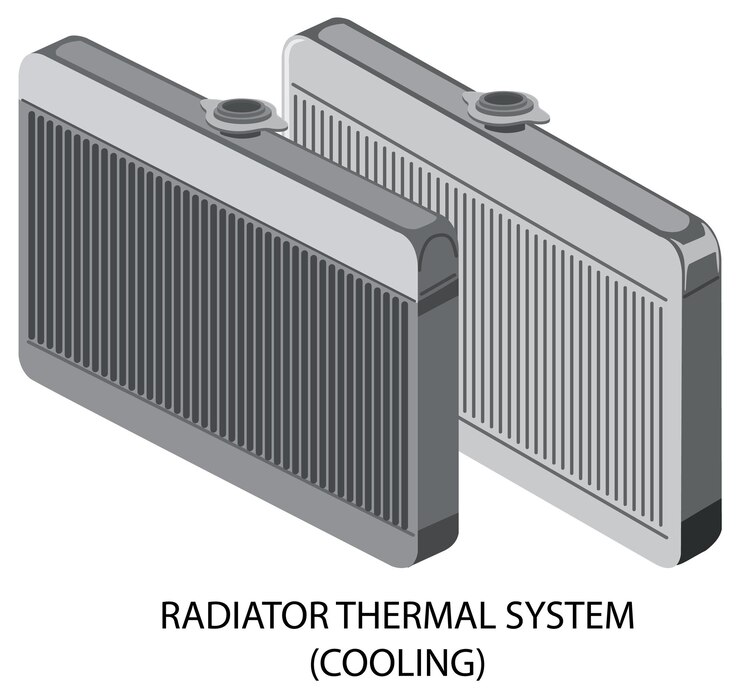 Vettore gratuito vettore di raffreddamento del sistema termico del radiatore