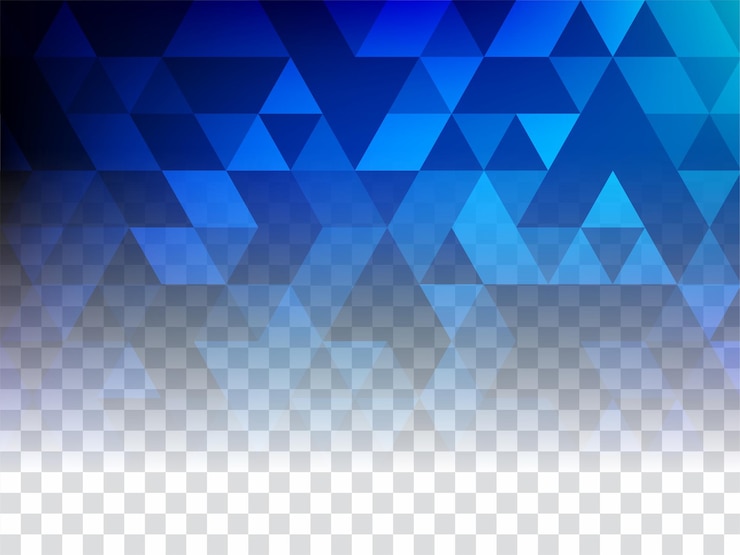 Vettore gratuito vettore di sfondo trasparente cristallo geometrico di colore blu moderno