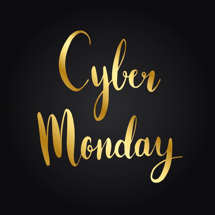 Vettore gratuito vettore di stile di tipografia di cyber monday