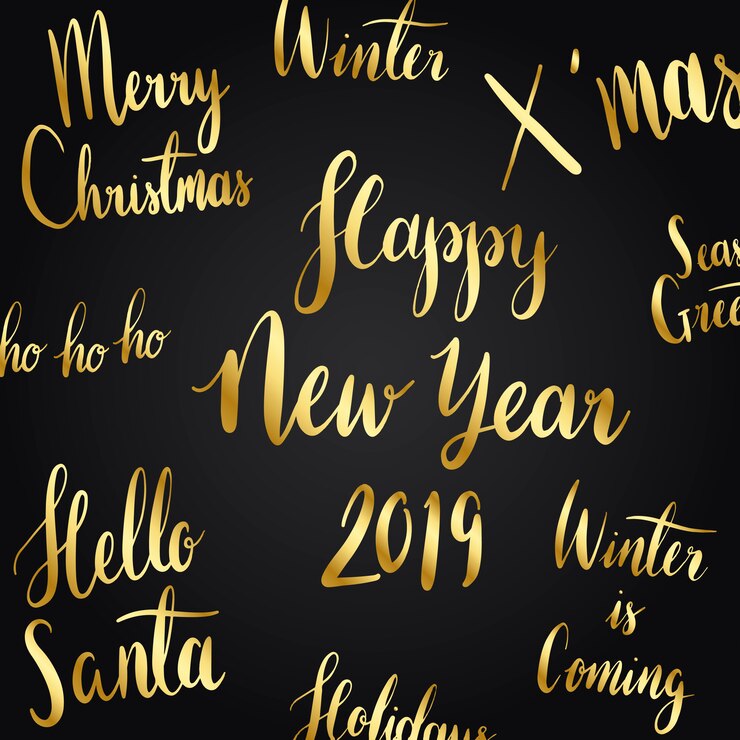 Vettore gratuito vettore di stile di tipografia di festa di natale