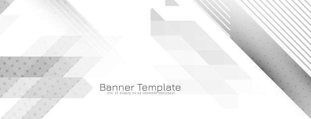 Vettore geometrico moderno della bandiera del mosaico grigio e bianco