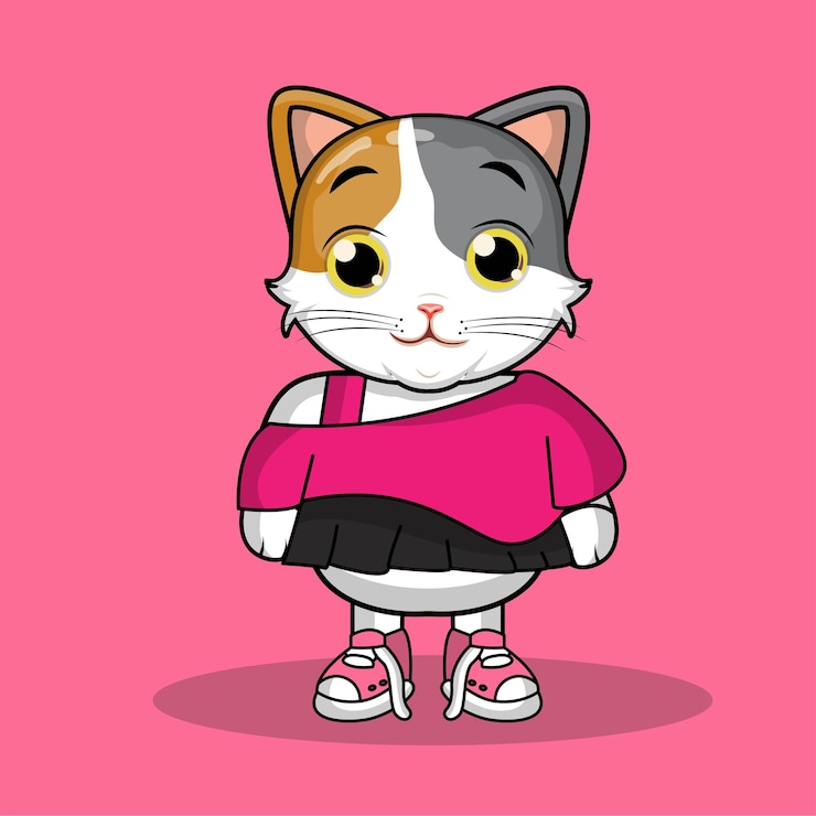 Vettore gratuito vettore gratuito grazioso gatto seduto cartone animato icona vettoriale illustrazione