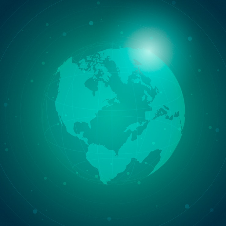 Vettore gratuito vettore verde dell'illustrazione del fondo del collegamento in tutto il mondo