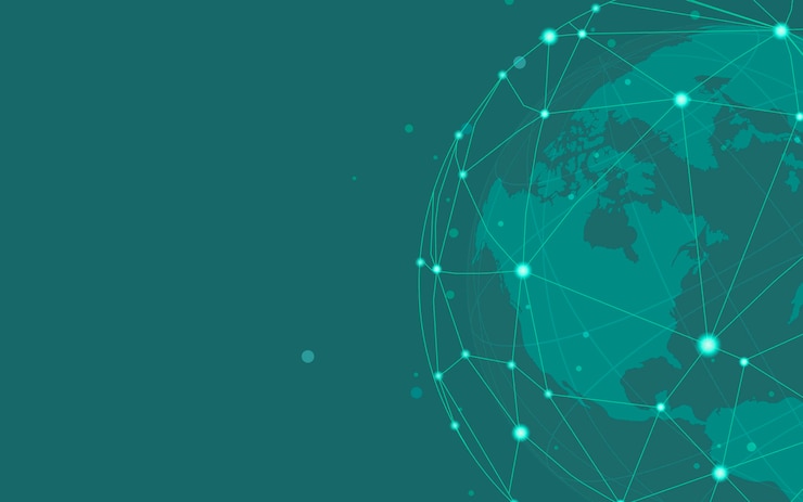 Vettore gratuito vettore verde dell'illustrazione del fondo del collegamento in tutto il mondo