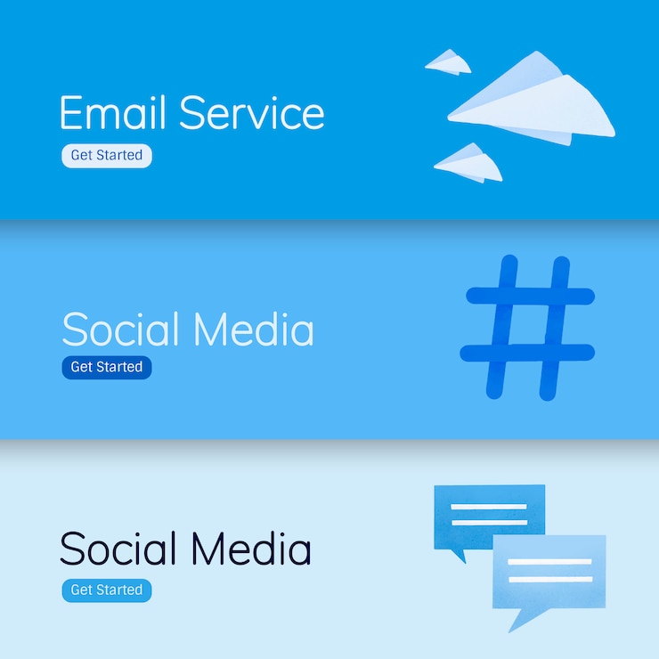 Vettore gratuito vettori di banner di applicazioni social media