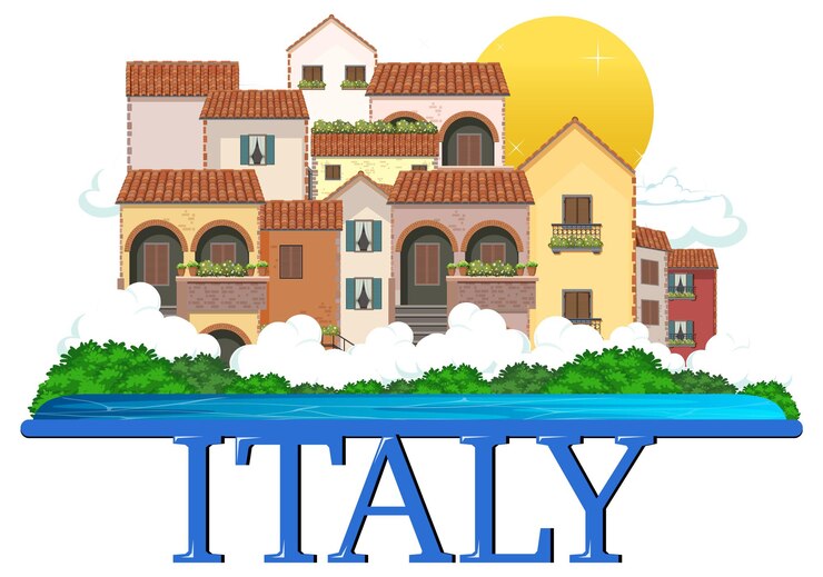 Vettore gratuito viaggia in italia che costruisce attrazione e icona del paesaggio