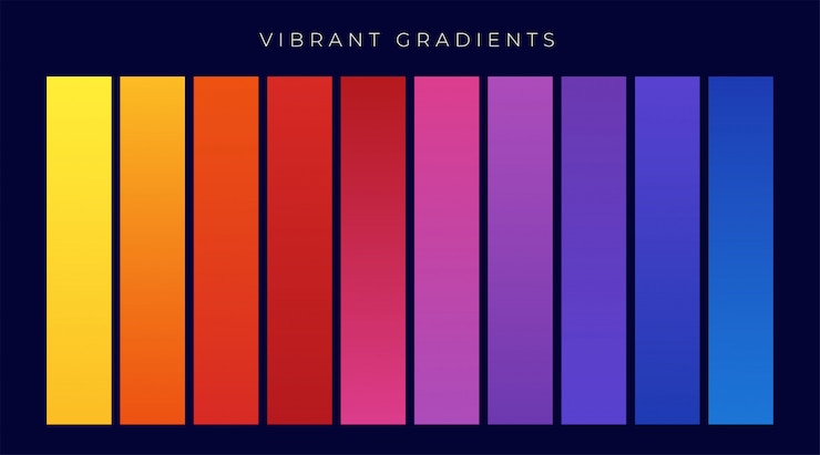 Vettore gratuito vibrante colorato insieme di gradienti