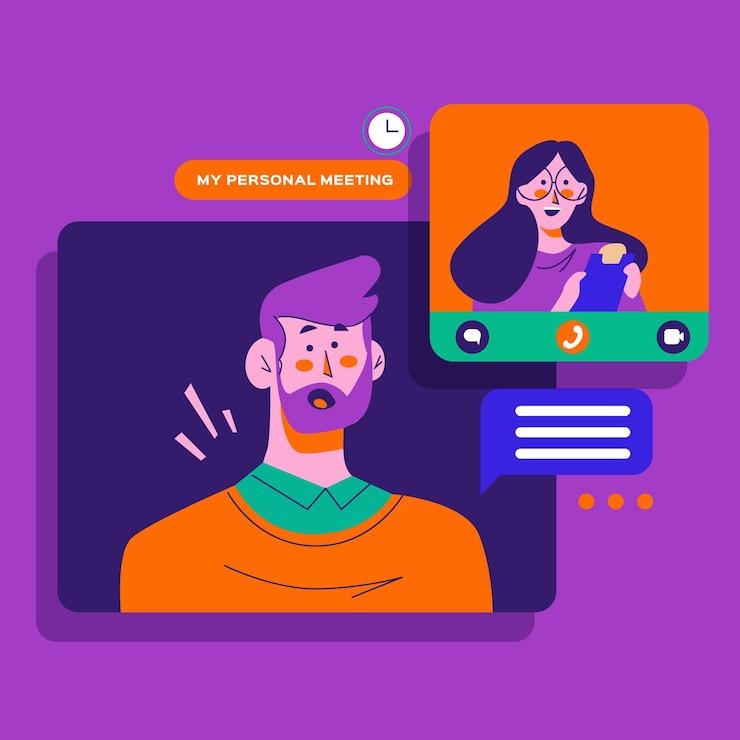 Vettore gratuito videocallazione con terapista