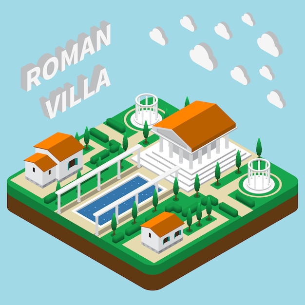Villa romana isometrica