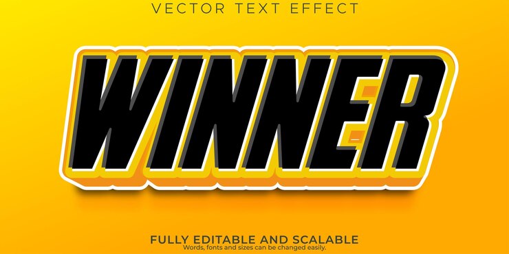 Vettore gratuito vincitore effetto testo slot casinò modificabile e stile testo slot