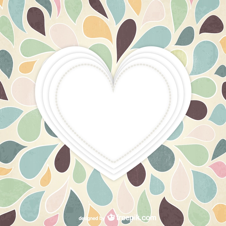 Vettore gratuito vintage cuore bianco