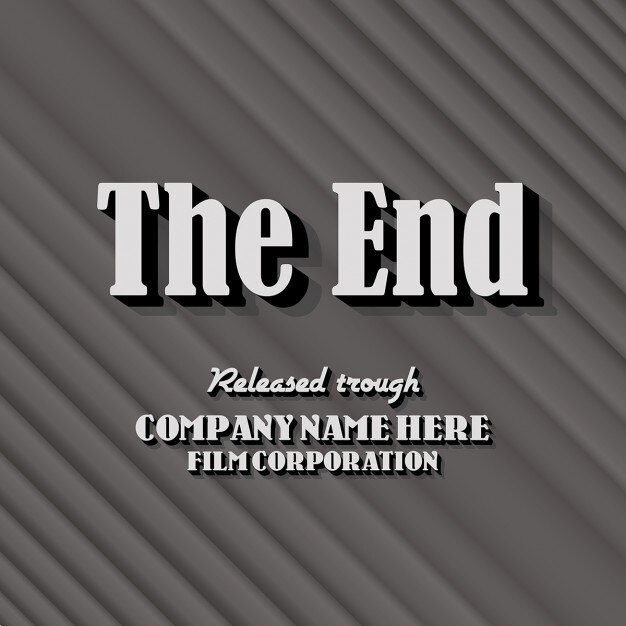 Vettore gratuito vintage end credits sfondo
