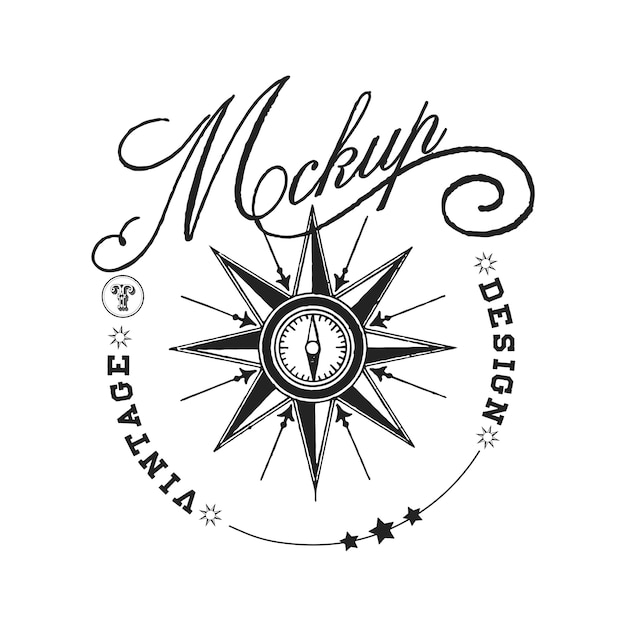 Vintage mockup logo design vettoriale