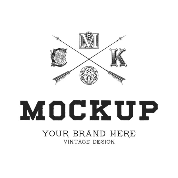 Vintage mockup logo design vettoriale